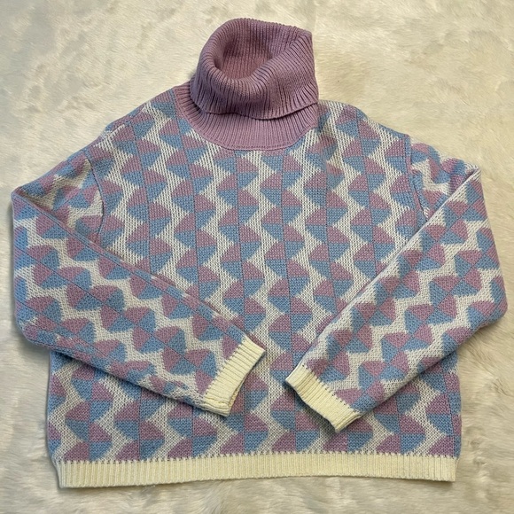 Cotton Emporium zigzag turtleneck sweater - Picture 1 of 4